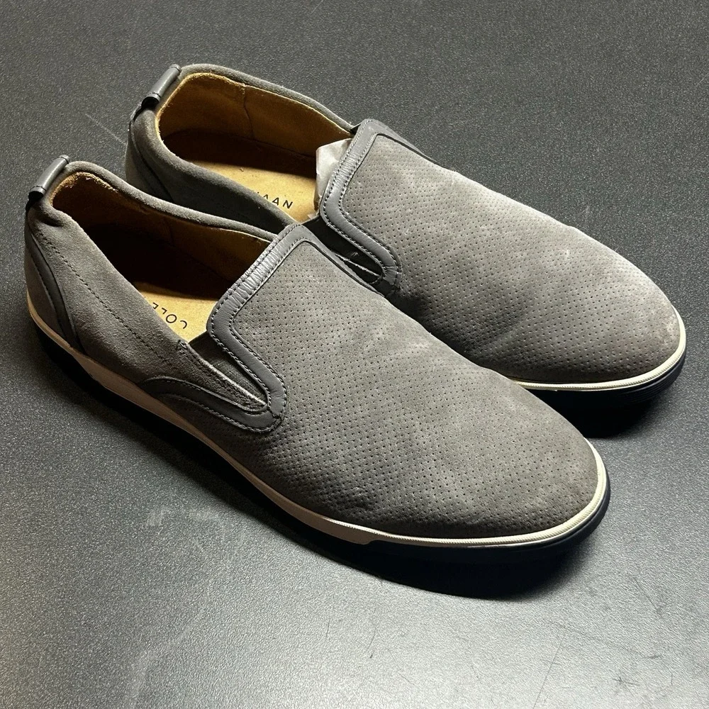 Cole Haan Gray Suede Loafers Mens Size 9.5 Classic Career Comfort